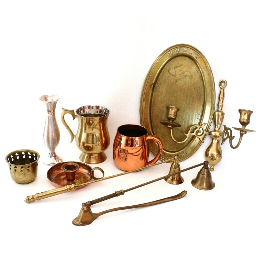 10 Pc. Lot of Vintage Brass, Copper, & Metal Decor